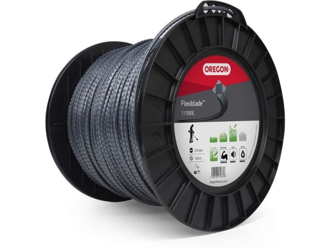 Línea Desbrozadora Cuadrada Flexi-Blade Negro/Gris Ø3 5Mm/143M Oregon 111090E Por su Composición – Núcleo 50% Flexible y 50%