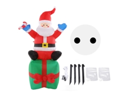 Adorno navideño inflable de Papá Noel con enchufe y luz LED
