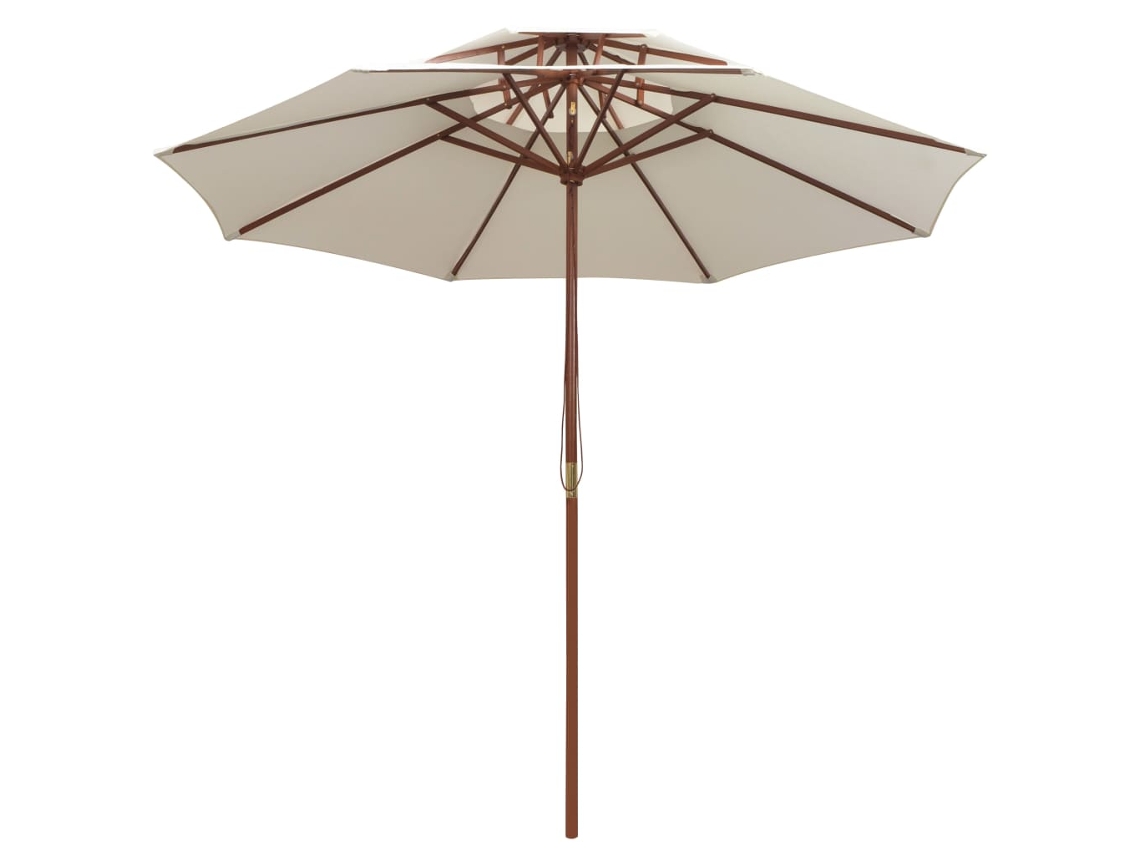 Sombrilla de playa con 2 toldos y mástil de madera 270x270 cm Nata MAISON EXCLUSIVE