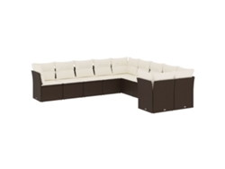 Maison Exclusive - Set De Sofás De Jardín 10 Pzas Y Cojines Ratán Sintético Marrón