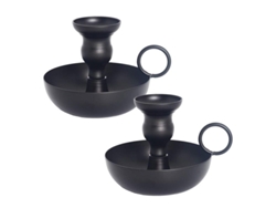 2026-soportes De Velas Taper Negros Linjou, Retro De Hierro Mate, Set De 2 Para Velas Tapered
