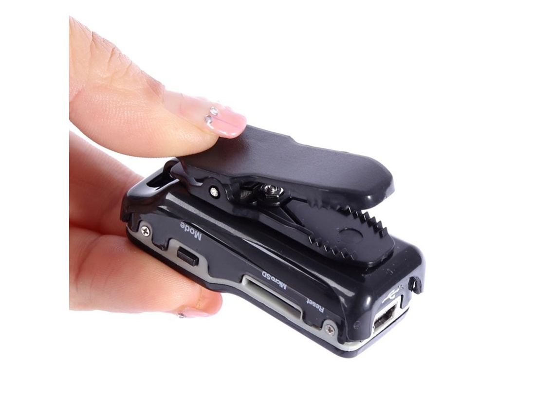 Minicámara DVR portátil, cámara web de 16 GB, compatible con cascos deportivos, bicicletas y motocicletas (negra).