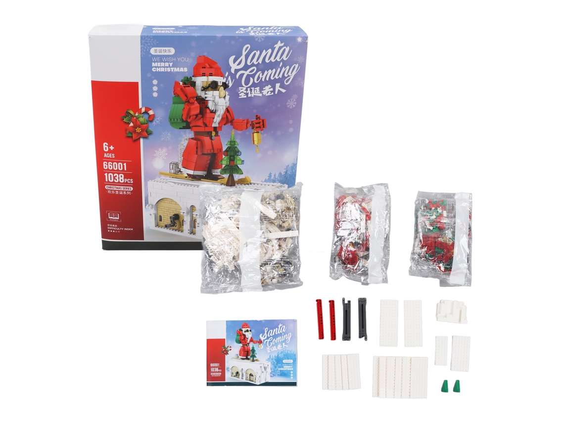 Kit de bloques educativos navideños de Papá Noel, 1038 piezas