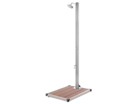 vidaXL Ducha de jardín con base marrón 220 cm acero inoxidable