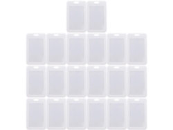 30 Portatarjetas De Estudiante De Plástico Blanco Transparente Con Protección Para Tarjetas Y Tapa.