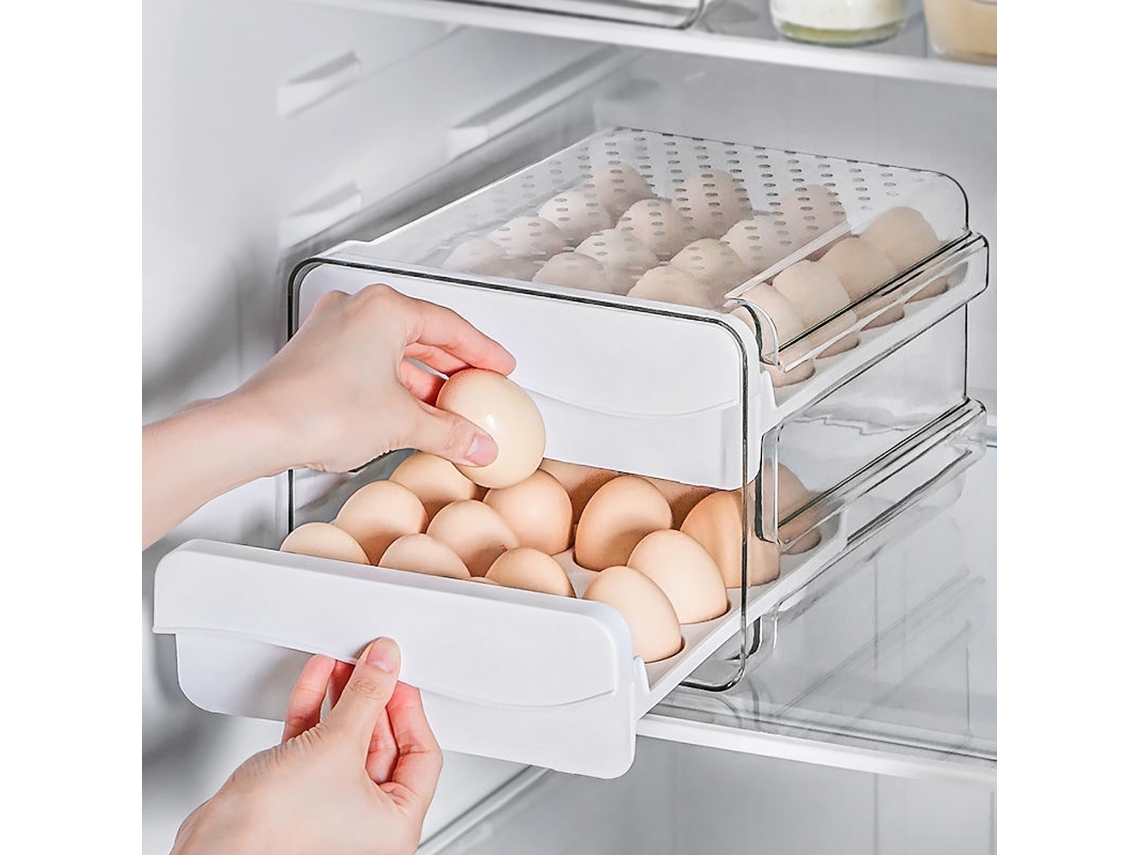 Soporte Para Huevos Para Refrigerador, Paquete De 2, Organizador Con Tapa, Capacidad Para 40 Huevos, Dispensador De Huevos, Bandeja De Almacenamiento