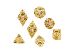 7 Dados Poliédricos Huecos De Latón Para Juegos De Mesa De Rol, Enseñanza De Matemáticas, Portátiles.