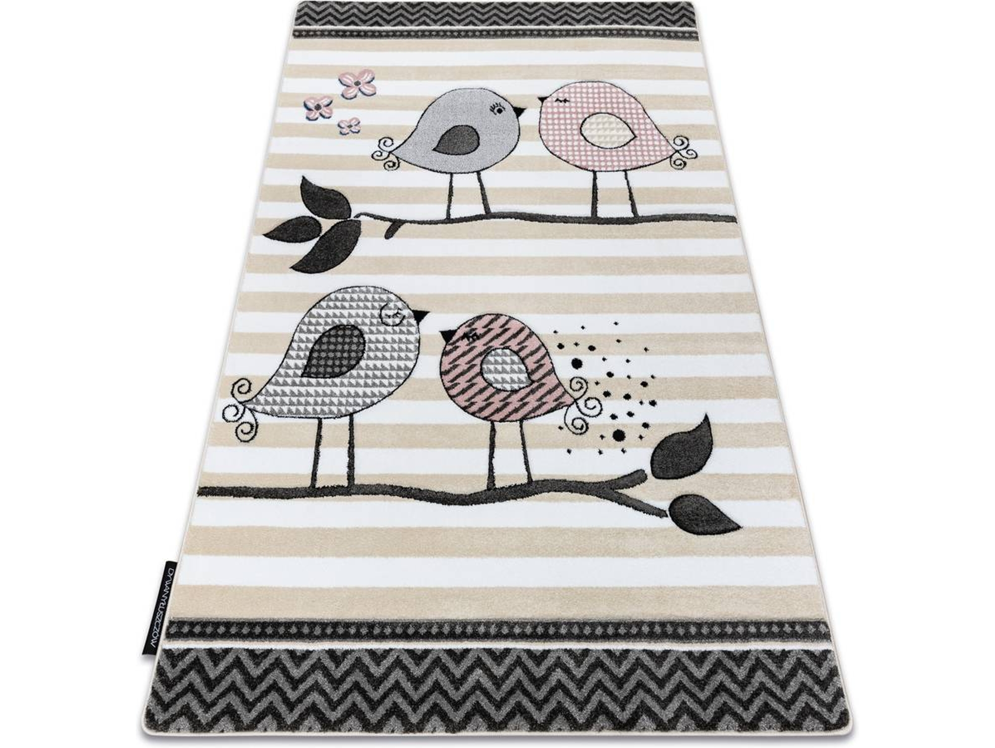 Alfombra DYWANY LUSZCZOW Petit Birds (Beige - 160 x 220 cm - Polipropileno)