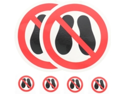 Conjunto De 3 Adesivos ''proibido Pisar'' Para Sinalização De Segurança