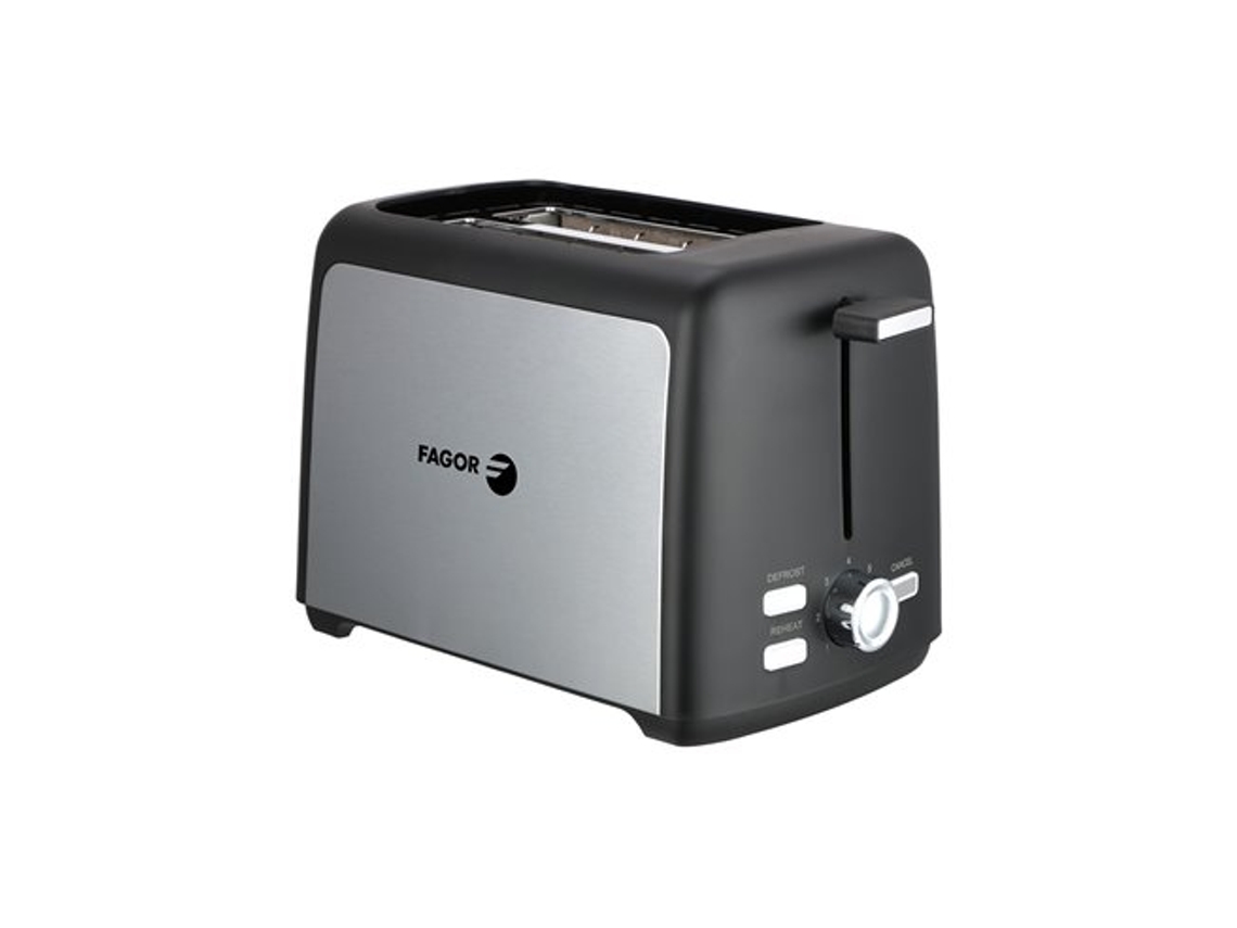 Tostadora Fagor Toastpro de 2 compartimentos y 800 W con 7 niveles de tostado (incluye bandeja extraíble y cable retráctil)