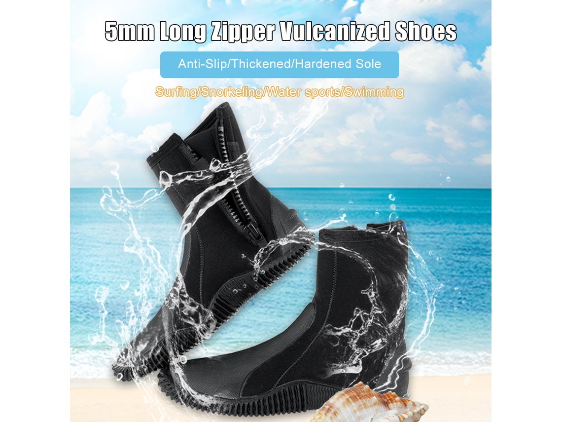 Botas De Buceo De Neopreno De 5 Mm Con Suela Antideslizante Y Cremallera Lateral Para Deportes Acuáticos.