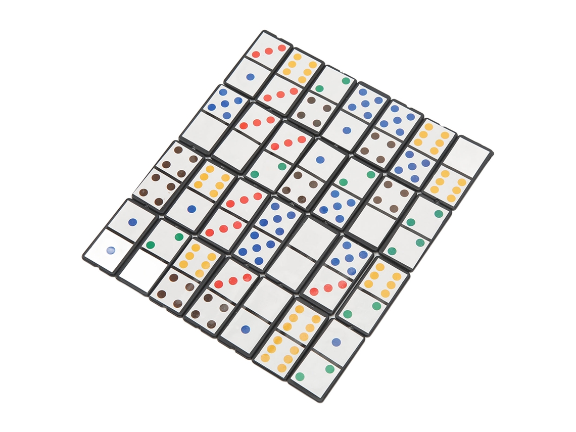 Conjunto De Dominós Double Six De Plástico Portátil Com Pontos Coloridos Para Crianças Aprender E Brincar 28 Peças