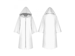 2026-capa Con Capucha De Halloween Para Niños Unisex Disfraz Gótico Medieval De Polyéster Para Fiestas Xl Blanco