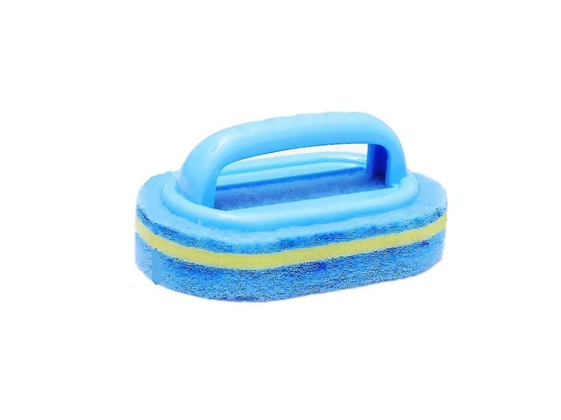 Cepillo De Esponja Con Mango Para Limpiar Bañera, Lavabo Y Azulejos De Cocina, 1 Unidad, Color Azul.