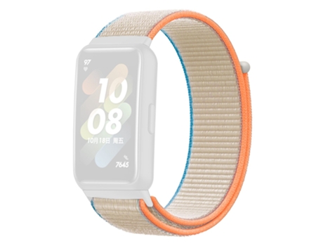 Correa de nailon ajustable cierre de lazo para Huawei Band 7 - leche blanca