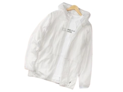 Chaqueta Ligera De Protección Solar Para Hombre Con Protector Bucal Uv, Mangas Largas, Capucha, Resistente Al Sol, Talla De Verano, Pequeña, Blanca, 2xl