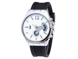 Reloj De Cuarzo Unisex Para Pareja Con Correa De Silicona Dial Blanco Plateado Zhoulianfa
