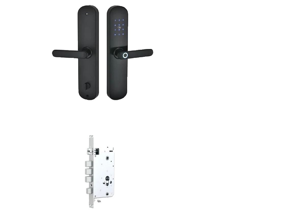 Cerradura inteligente para puerta, conectividad Bluetooth, huella dactilar biométrica, color negro 6068 Square OEM