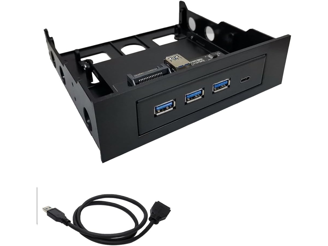 Concentrador Usb Interno Metálico De 4 Puertos Y 6 Gbps Con Usb-c Y Usb 3.0 Para Unidades Ópticas De Ordenador.