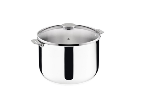 Salvaspazio+ olla de acero inoxidable sin forro 24 cm lagotherm® + tapa de vidrio 012138020524 - Lagostina