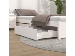 Cajones De Cama 2 Unidades Madera Maciza De Pino Blanco