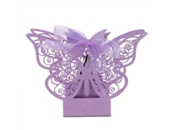 100 Cajas De Bombones Con Diseño De Mariposas Moradas Claras Para Recuerdos De Boda, Decoración Para Bodas, Cumpleaños