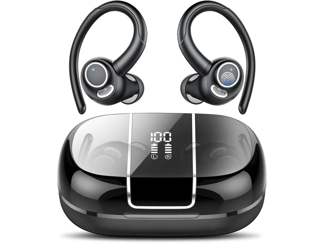 Auriculares Sem Fios Desportivos Sobre Auscultador Estéreo Graves Yizhood Bluetooth Negro