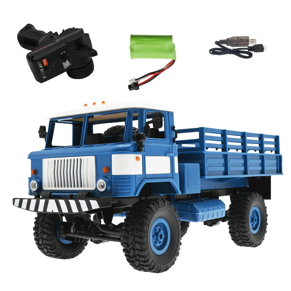 (azul) Caminhão Militar 2.4g - Brinquedo Infantil Com Controle Remoto