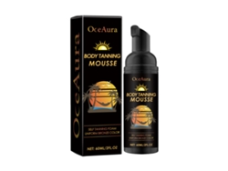 Mousse autobronceadora Oceanaura: Bronceado natural, hidrata la piel, playa, verano, color trigo.