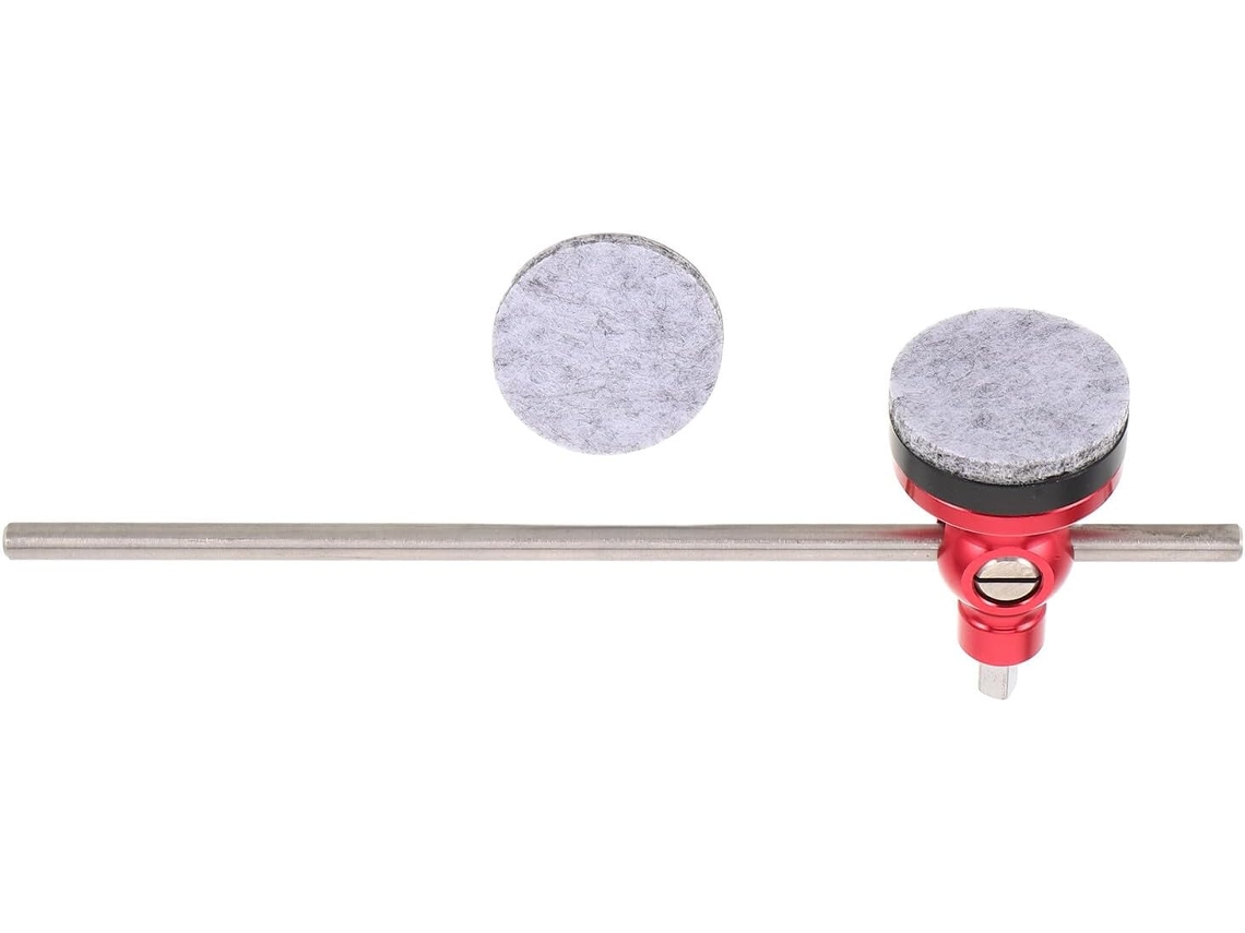 Pedal De Bumbo Em Metal Vermelho Com Pele De Feltro, Acessório Versátil Para Bateria.