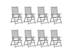 Maison Exclusive - Cadeiras Jardim Reclináveis C/ Almofadões 8 Pcs Acácia Cinzento