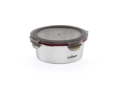Recipiente Redondo de 0.64L en Acero Inoxidable Apto Microondas CUITISAN