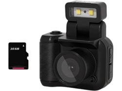 Minicámara Estilo Slr Con Sensor Cmos De 16 Gb, Flash Y Base.