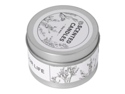 Vela De Cera De Soja Perfumada Sin Humo Para Aromaterapia En El Hogar, Con Frasco Azul Y Caja Plateada.