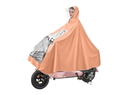 Impermeable para moto eléctrica, de cuerpo completo y extendido, con casco impermeable para scooter de movilidad, bicicleta y ciclismo, naranja, talla XXXL