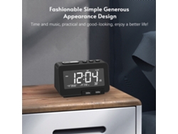 Radio despertador Bluetooth con pantalla LCD y alarma