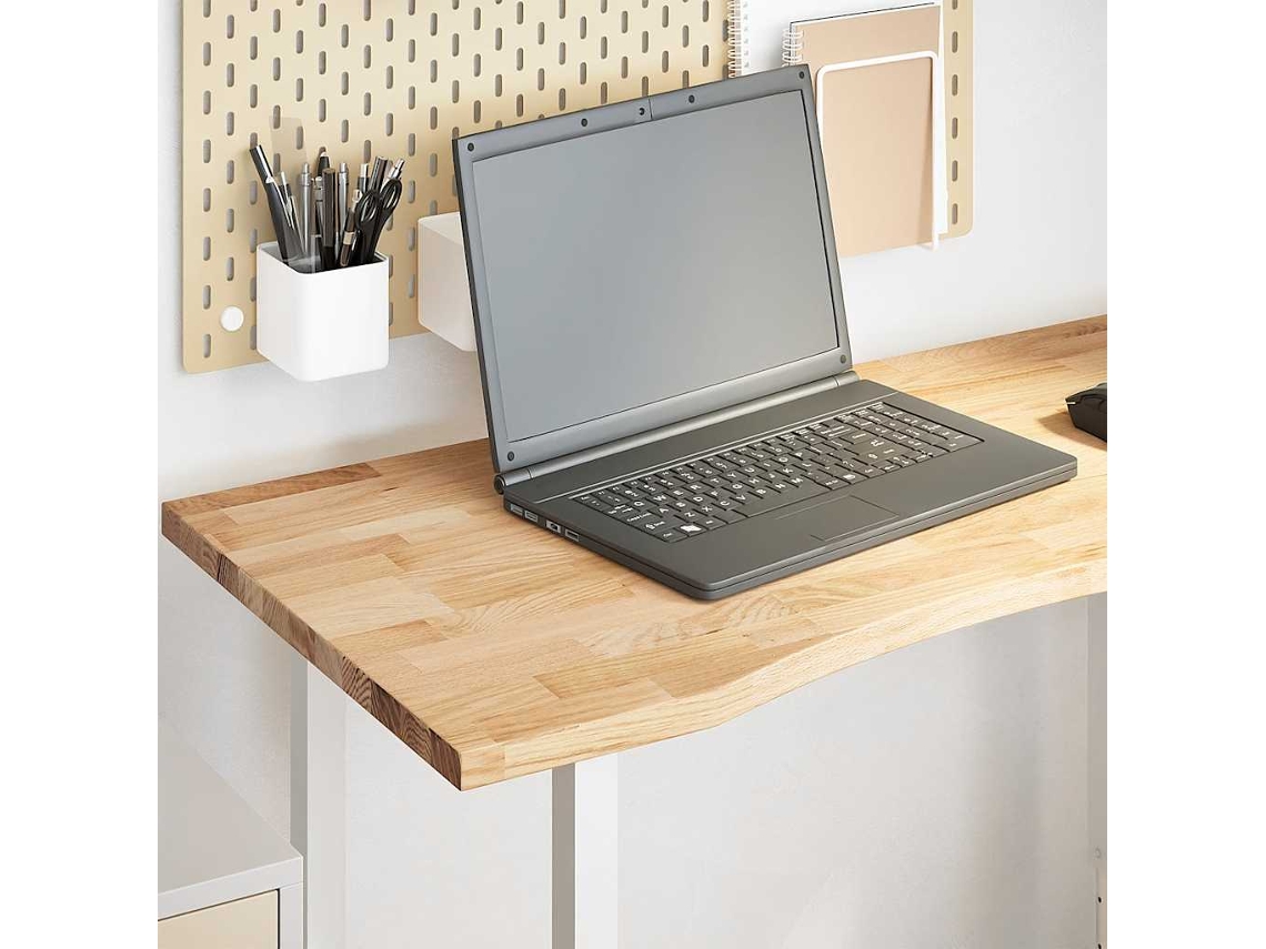 Tablero Escritorio Rectangular Madera Maciza Roble Sin Tratar
