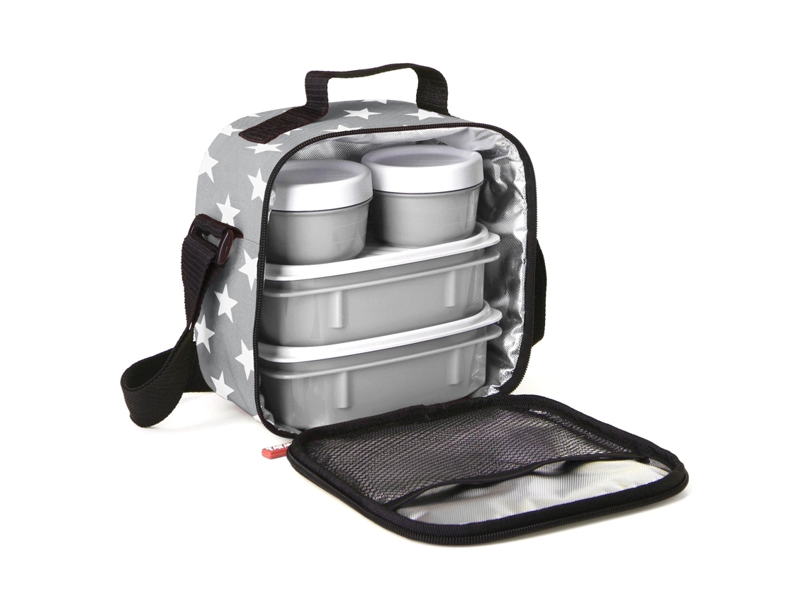 Bolsa Térmica Porta Alimentos 3L Con Recipientes Tatay Urban Food Casual (Gris-22.5 x 22 x 10 cm)