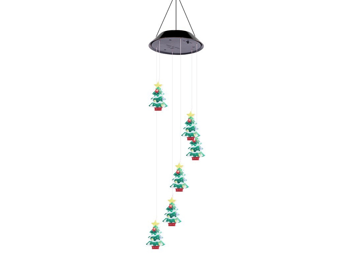 Campanilla De Viento Solar Led Para Jardín, Lámpara Colgante Patio O Terraza.