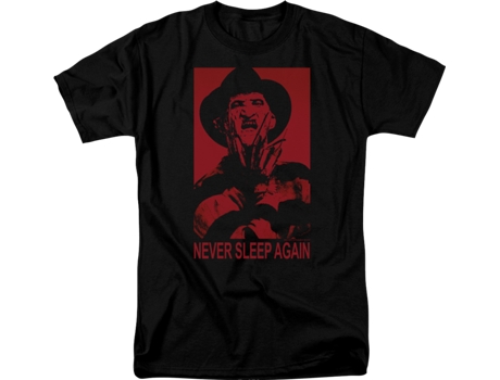 Camiseta Unisexo DEEPSTONE Freddy Krueger Never Sleep Again Nightmare On Elm Street Negro (XXXL)
