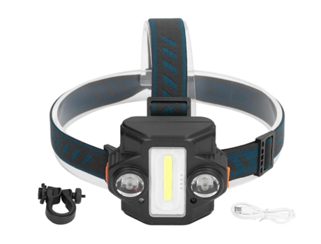 BISBISOUS W661 Linterna Frontal Carga Usb 2 en 1 Alto Brillo Led Inducción Carga Usb Impermeable Negro VIGA EUROPA