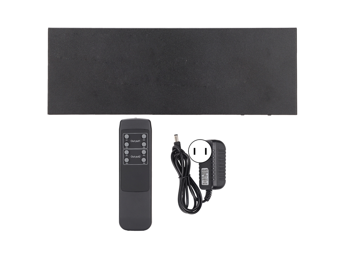 Divisor/conmutador De Interfaz Multimedia Hd 4x2 Con Control Remoto, Compatible Con 4k, 3d Y 1080p.