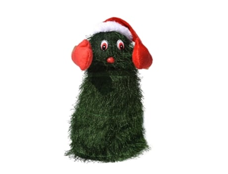 Juguete de peluche de figura eléctrica, árbol de Navidad eléctrico giratorio de canto de baile divertido, juguetes de decoración de fiesta