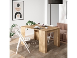 Mesa Consola Extensible SKRAUT HOME 140 para 6 comensales (Color Roble - Melamina - 58 x 90 x 77 cm)