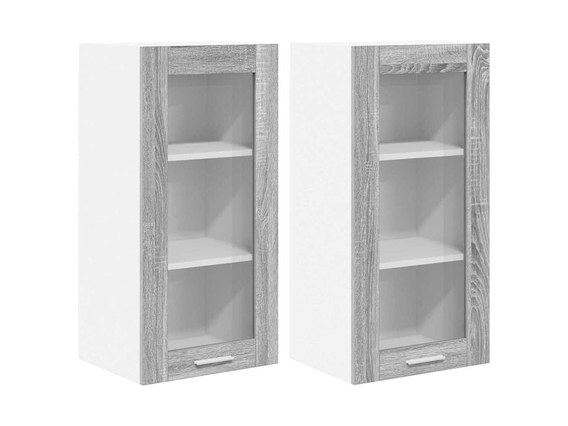 Maison Exclusive - Mueble Colgante Con Puerta 2 Pcs Gris Sonoma 40 X 31 X 80 Cm