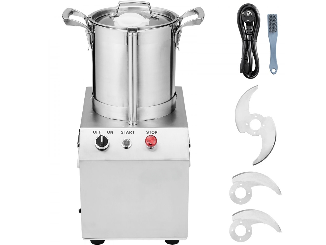 Procesador de alimentos de acero inoxidable de 4 l con cuchillas SE y motor de 550 W, Tekmaquinas