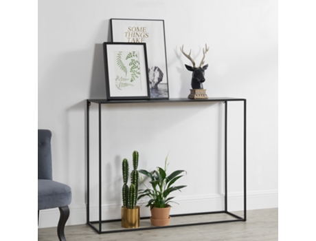 Consola [EN.CASA] Storage (Negro - Metal, Resistente A Los Arañazos - 92 x 115 x 32 cm)