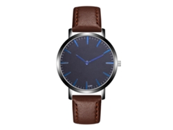 Reloj De Pulsera De Cuarzo Para Hombre Zhoulianfa K084 Con Correa De Pu Marrón Oscuro.