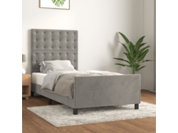 Estructura De Cama Sin Colchón Terciopelo Gris Claro 80x200 Cm