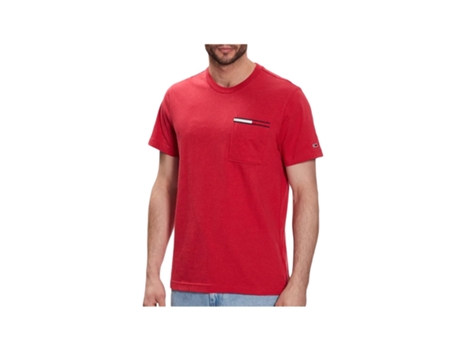 Camiseta TOMMY JEANS Algodón para Hombre (M - Rojo)